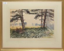 John Sutton, "First Light - Somerton", pen, ink and watercolour, signed, dated 1965 and inscribed