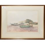 G W Miller, "A November morning, fishing boats, Dunwich", watercolour, signed lower right, 29 x 38cm