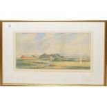 English School (19th century), Landscapes with railway station, pair of watercolours, 17 x 32cm (2)