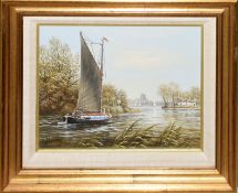 Keith W Hastings, "Wherry Albion" and "Summer's Day River Bure", pair of oils on board, both signed,