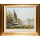 Keith W Hastings, "Wherry Albion" and "Summer's Day River Bure", pair of oils on board, both signed,