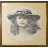 J C Wilson, Portrait of Bohemian style sitter, pencil drawing, signed and dated 1884 lower right, 37