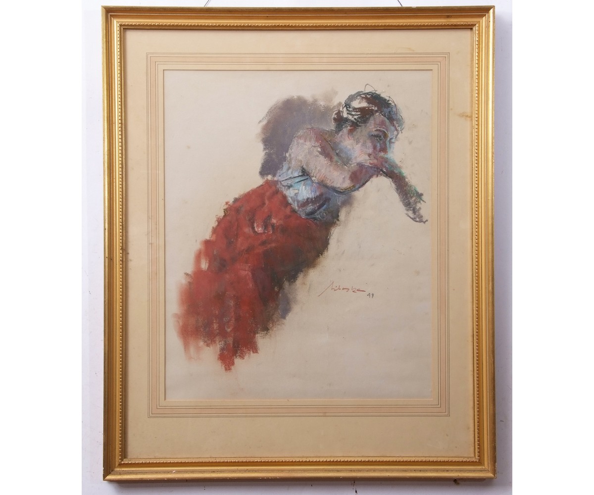 AR Riko Emmerich Mikeska (1903-1983), Figure study, watercolour, signed and dated 67 lower right, - Image 2 of 2