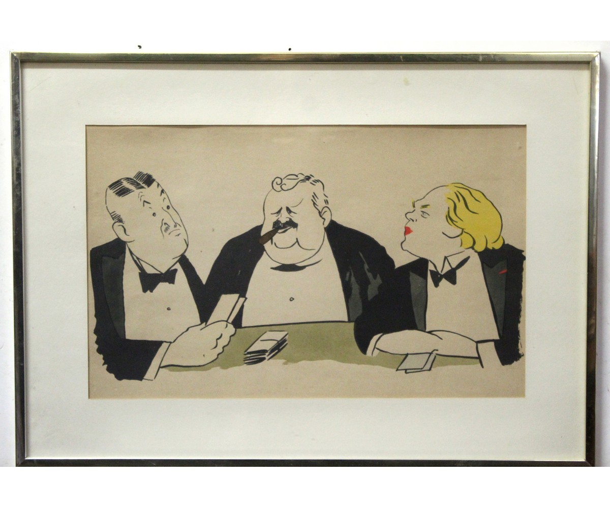 British School (20th century), Satirical subjects, group of 10 cartoons, assorted sizes (10)