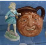 Royal Doulton Toby Jug, John Barleycorn, and a Royal Worcester figure of Thursday's Child (2)