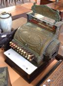 Vintage iron cash register, No 762517 and 336, 39cm wide