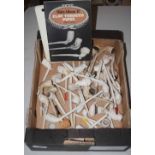 Box of various vintage clay pipes