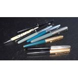 Collection of various vintage Parker fountain pens etc