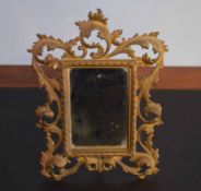 Gilt metal framed easel back table top mirror, 27cm high