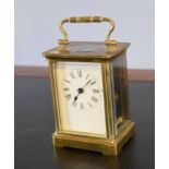 Brass carriage clock, 10cm high