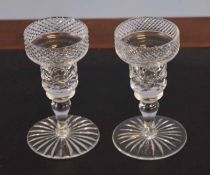 Pair of cut glass wine glasses