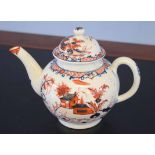 Lowestoft Redgrave type fern pattern tea pot and cover, (a/f)