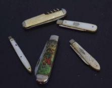 Collection of various 20th century penknives