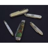 Collection of various 20th century penknives