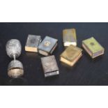 Collection of vintage brass matchbox holders etc