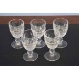 Group of five Waterford cut glass sherry or port glasses (5)