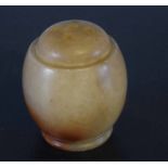 Alabaster jar and cover, the cover with pierced holes for pot pourri