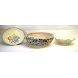 Three Poole studio pottery bowls, the largest 36cm diameter (3)