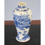 19th century Chinese vase with blue and white decoration