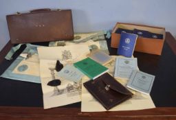 Case of Masonic regalia and box of various Lodge year books