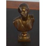 F Barbedienne Fondeur patinated bronze half-length head and shoulders bust of a young lady in