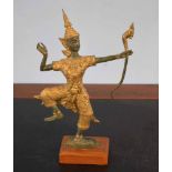 Oriental model of a Balinese dancer, gilt bronze effect