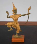 Oriental model of a Balinese dancer, gilt bronze effect