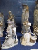 Group of child studies, some with Lladro factory marks (7)