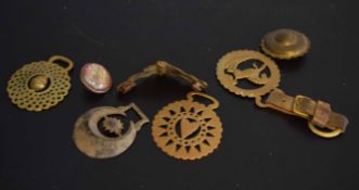 Small collection of horse brasses etc