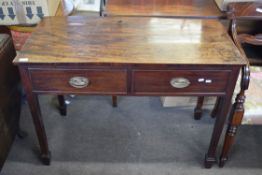 19th century mahogany side table with two frieze drawers raised on tapering square supports with