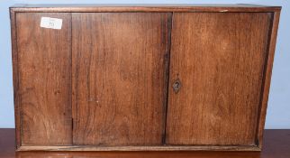 Vintage oak cased wall cabinet with central sliding door, 48cm wide