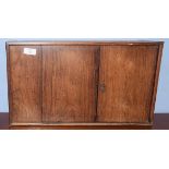 Vintage oak cased wall cabinet with central sliding door, 48cm wide