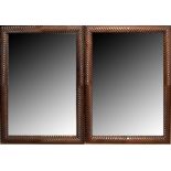 Pair of 20th century hardwood mirrors, 112 x 80cm (2)