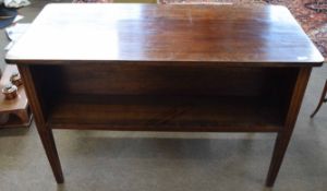 Late 19th/early 20th century mahogany double sided bookcase of rectangular form with tapering fluted