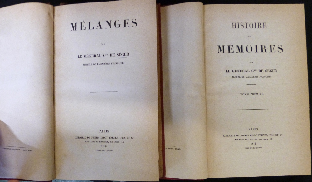 PHILIPPE-PAUL COMTE DE SEGUR: HISTOIRE ET MEMOIRES, Paris, Firmin Didot Freres, 1873, 1st edition, 8 - Image 2 of 3