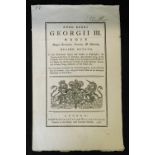 George III 1778 Act for the relief of the poor as relates to the binding parish apprentices,
