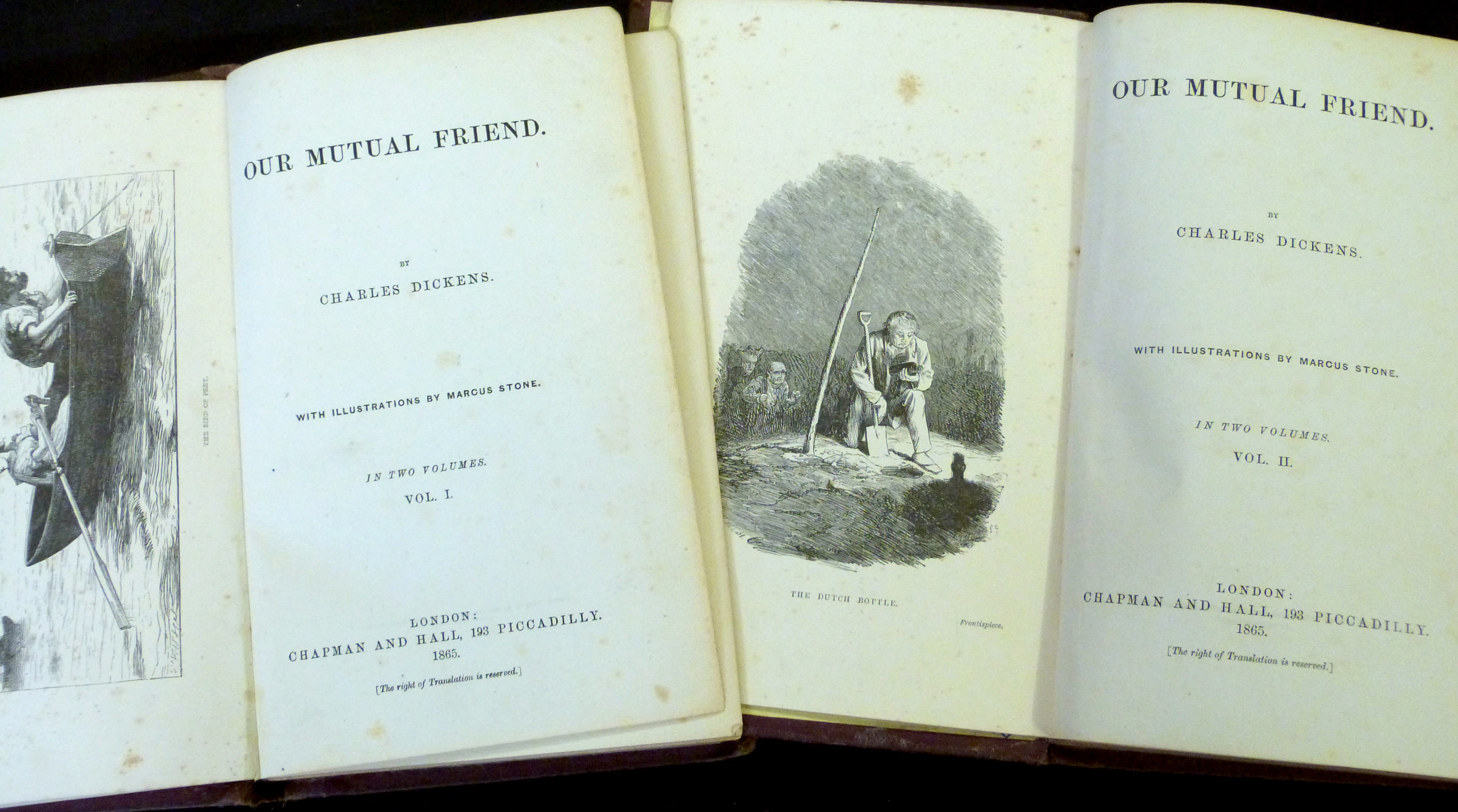 CHARLES DICKENS: OUR MUTUAL FRIEND, ill Marcus Stone, London, Chapman & Hall, 1865, 1st edition, 2