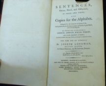 JOSEPH LONGMAN: SENTENCES DIVINE MORAL AND HISTORICAL IN PROSE AND VERSE WITH COPIES FOR THE