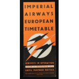 Imperial Airways European timetable 1935