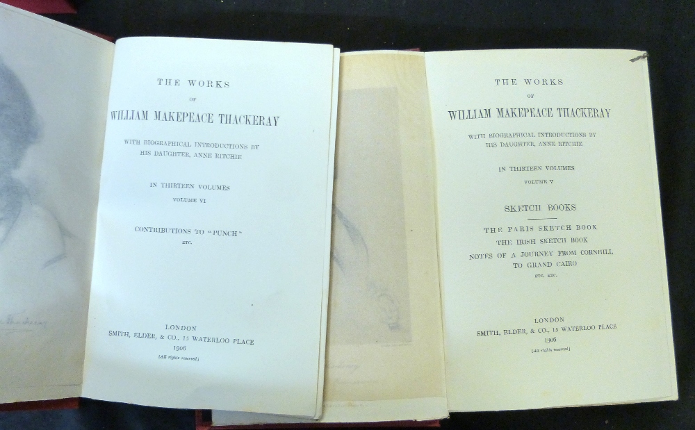 WILLIAM MAKEPEACE THACKERAY: THE WORKS, London, Smith Elder, 1907-08, 14 vols, biographical edition, - Image 3 of 6