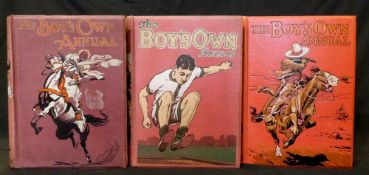 THE BOYS OWN ANNUAL, 1922-23, 1928-29, 1929-30, vols 45, 51-52, 1st work 11 plates as list including