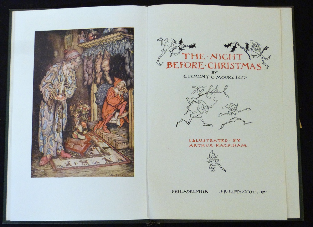 CLEMENT C MOORE: THE NIGHT BEFORE CHRISTMAS, ill A Rackham, Philadelphia, J B Lippincott [1931], 1st