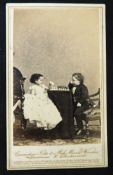 Carte de Visite of the midgets "Commodore" Nutt & Minnie Warren, who were groom and bridesmaid at