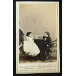 Carte de Visite of the midgets "Commodore" Nutt & Minnie Warren, who were groom and bridesmaid at