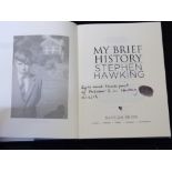 STEPHEN HAWKING: MY BRIEF HISTORY, London, Bantam Press, 2013, 1st edition, title page with print of