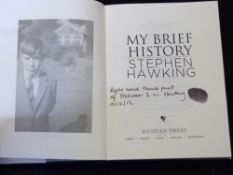 STEPHEN HAWKING: MY BRIEF HISTORY, London, Bantam Press, 2013, 1st edition, title page with print of