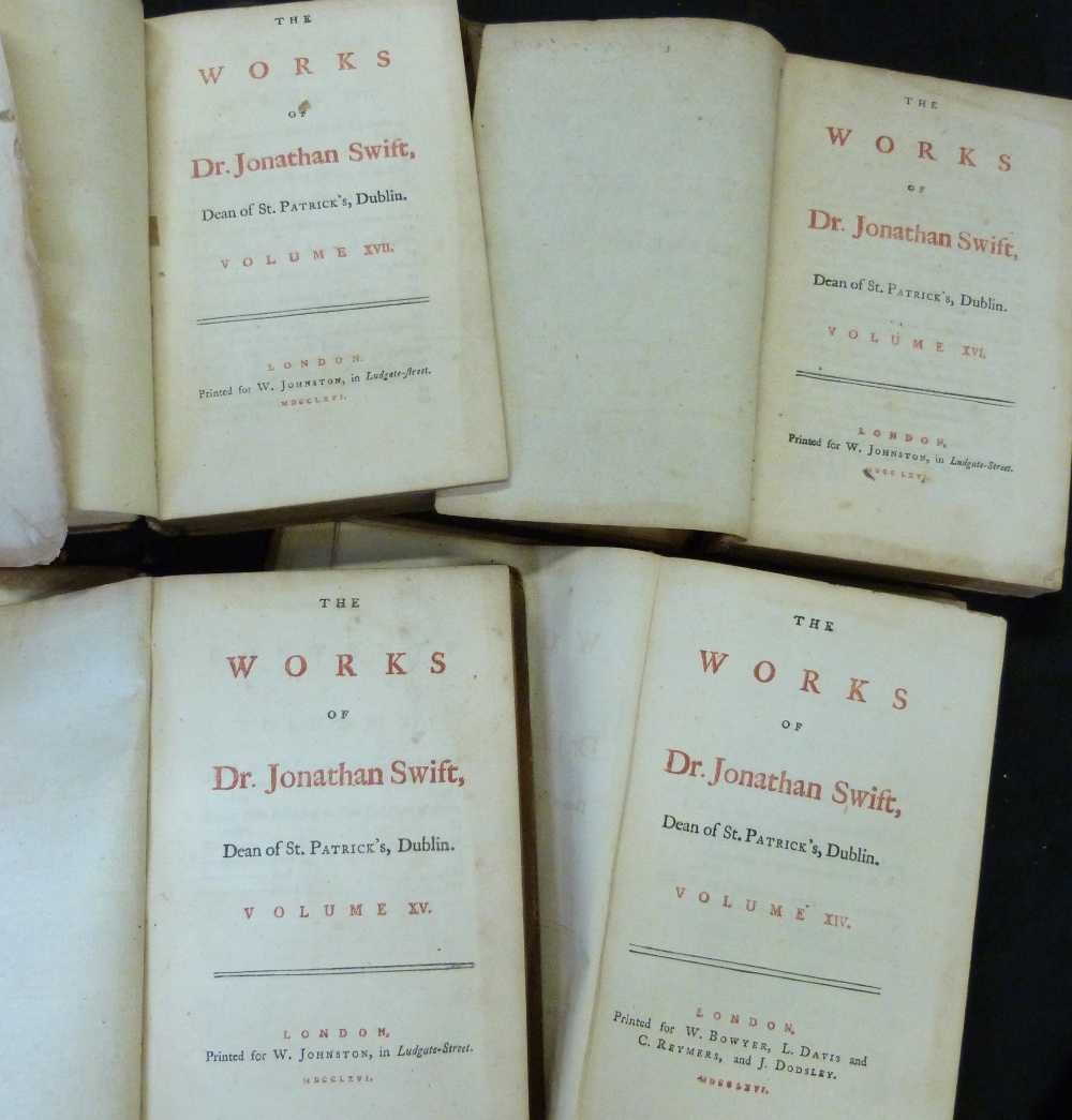 JONATHAN SWIFT: THE WORKS OF DR JONATHAN SWIFT..., London for C Bathurst et al, 1766, 18 vols, 13