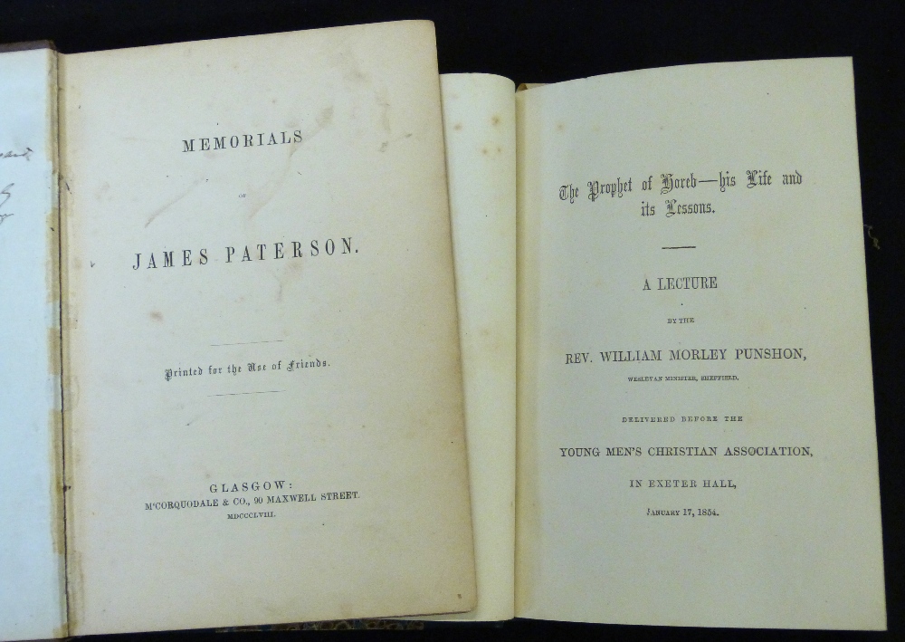 ANON: MEMORIALS OF JAMES PATERSON, Glasgow, M'Corquodale, 1858, 1st edition, printed for the use