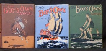 THE BOYS OWN ANNUAL, 1915-16, 1919-20, 1920-21, vols 38, 42-43, 1st work; 11 plates as list