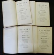 LODOVICO ARIOSTO: ORLANDO FURIOSO, Birmingham, G Baskerville for P & G Molini, 1773, 4 vols, this